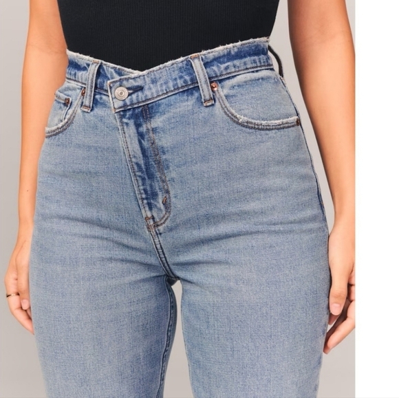 Abercrombie & Fitch 90s‎ Slim Straight Ultra High Rise Jeans Plus Size 35/20R - Picture 3 of 11